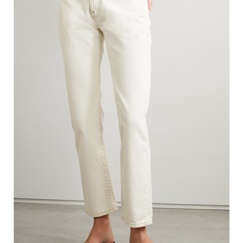 Frame Denim Straight Leg Jeans in Cream - Picture 2 of 13